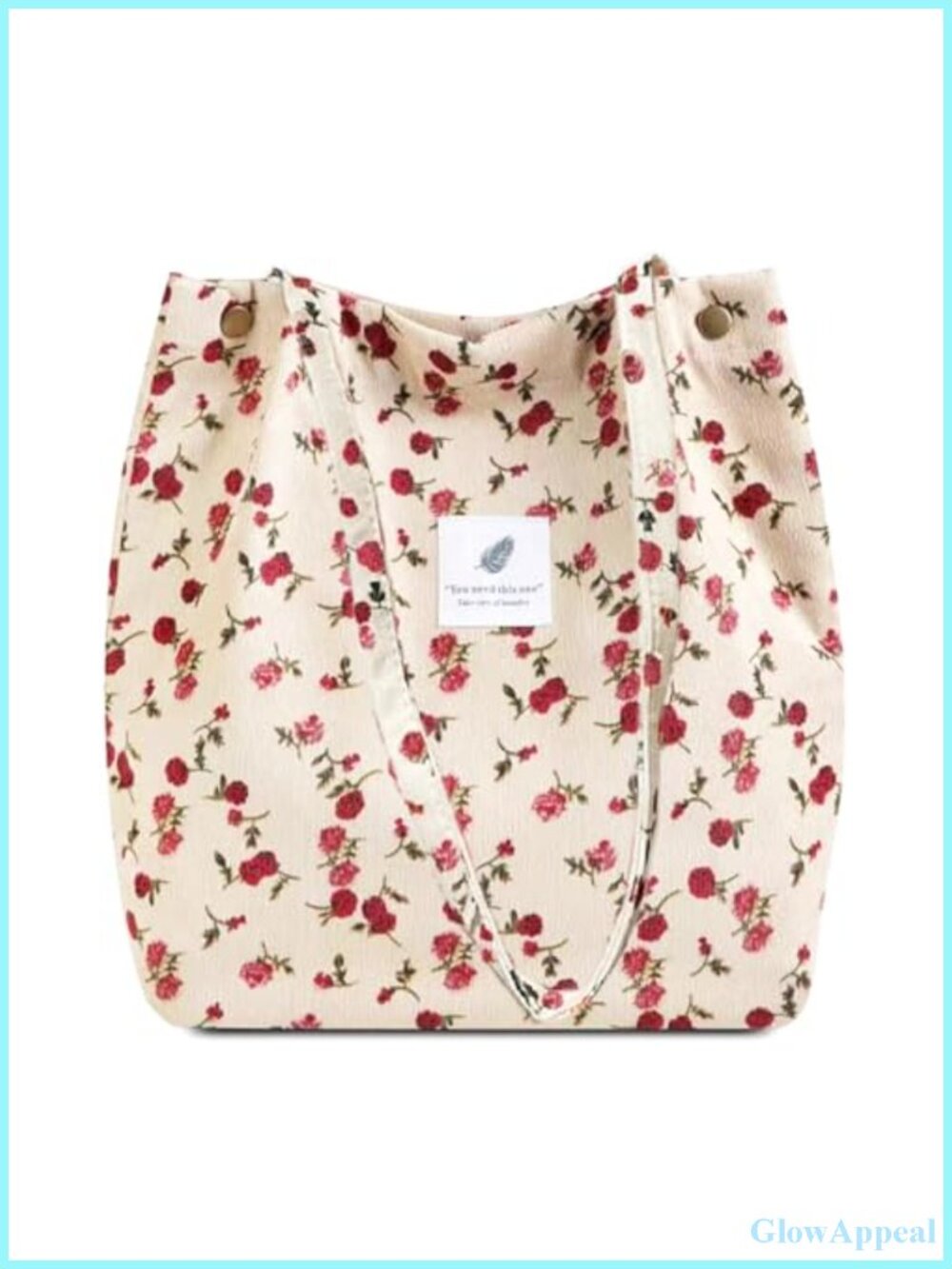 Corduroy Tote Bag Large Capacity Women Canvas Shoulder Bag Travel Laptop